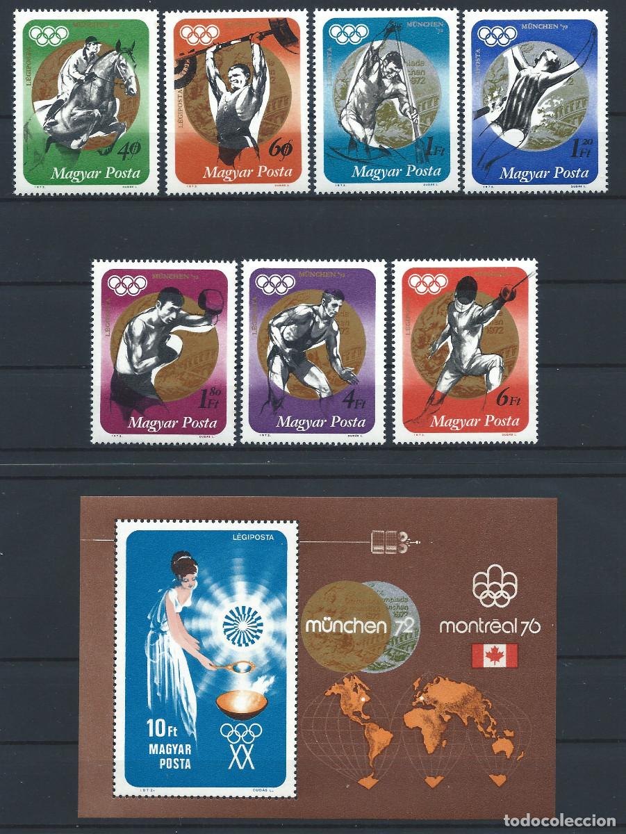 Sellos: Hongrie PA N&deg;353/59 + Bloc 102** (MNH) 1973 - J.O de Munich