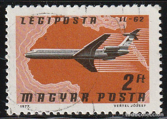 Sellos: Hungria 1977 Scott C379 Sello * Avion IL-62 CSA North Africa Michel 3224A Yvert PA394 Magyar Posta
