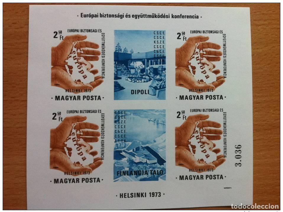 Stamps: HUNGR&Iacute;A 1973 BF N&ordm; 105 ND Helsinki IMPERF 8500ex MAGYAR POSTA numerado