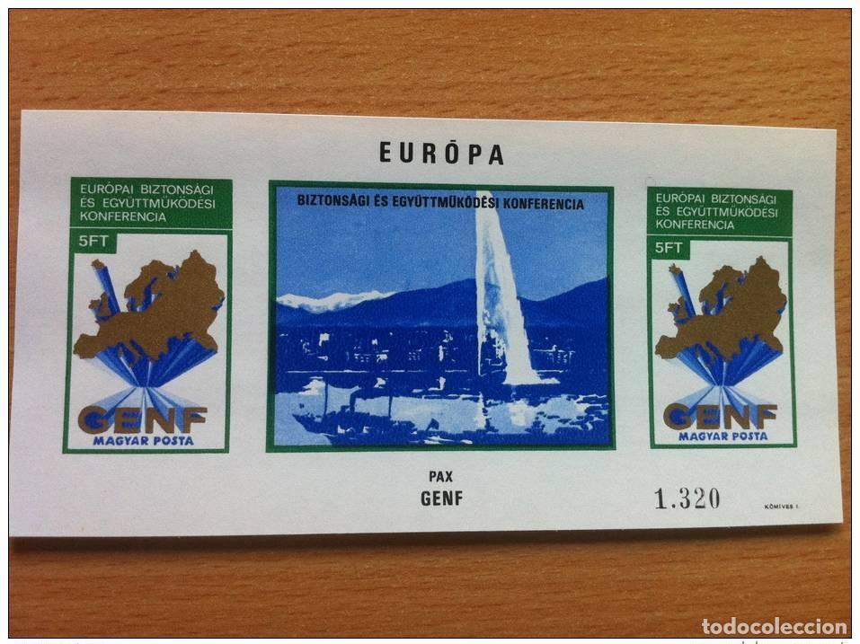 Stamps: HUNGR&Iacute;A 1974 BF No. 109 ND Ginebra Europa IMPERF 8500ex MAGYAR POSTA numerado