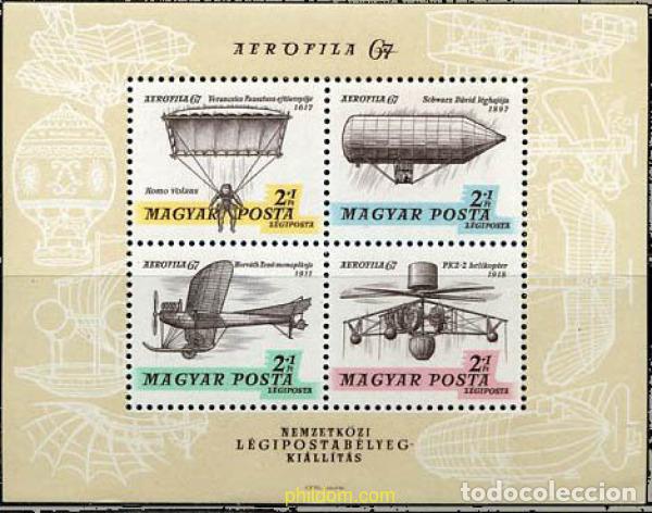 Sellos: 80329 MNH HUNGRIA 1967 PRECURSORES DEL PARACAIDISMO