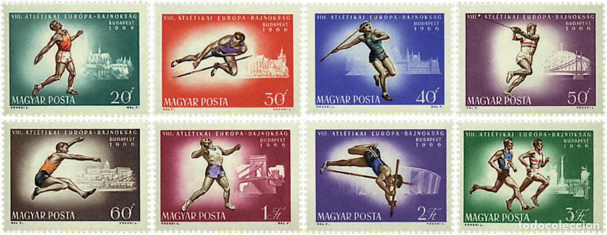 Sellos: 64029 MNH HUNGRIA 1966 8 CAMPEONATOS DE EUROPA DE ATLETISMO EN BUDAPEST