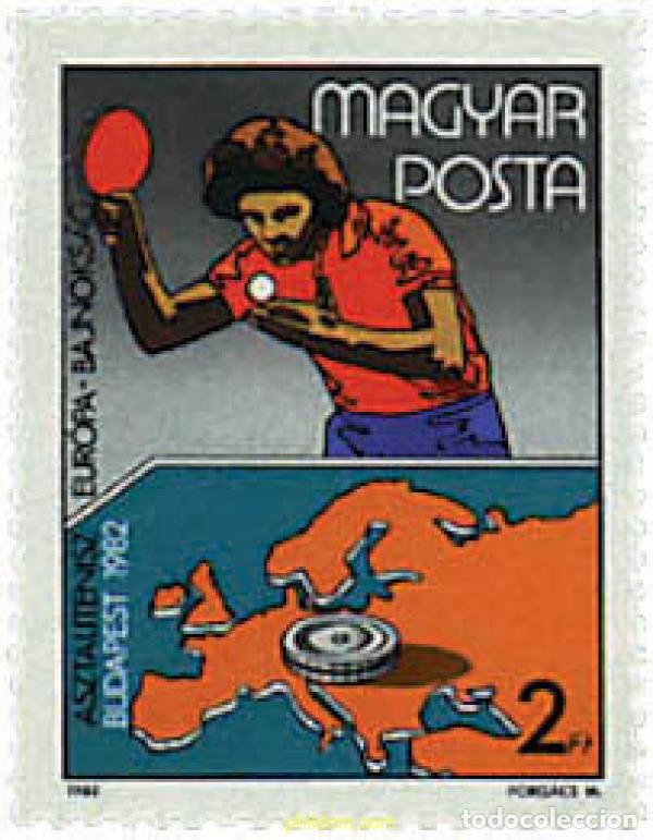Sellos: 64186 MNH HUNGRIA 1982 CAMPEONATOS DE EUROPA DE TENIS DE MESA