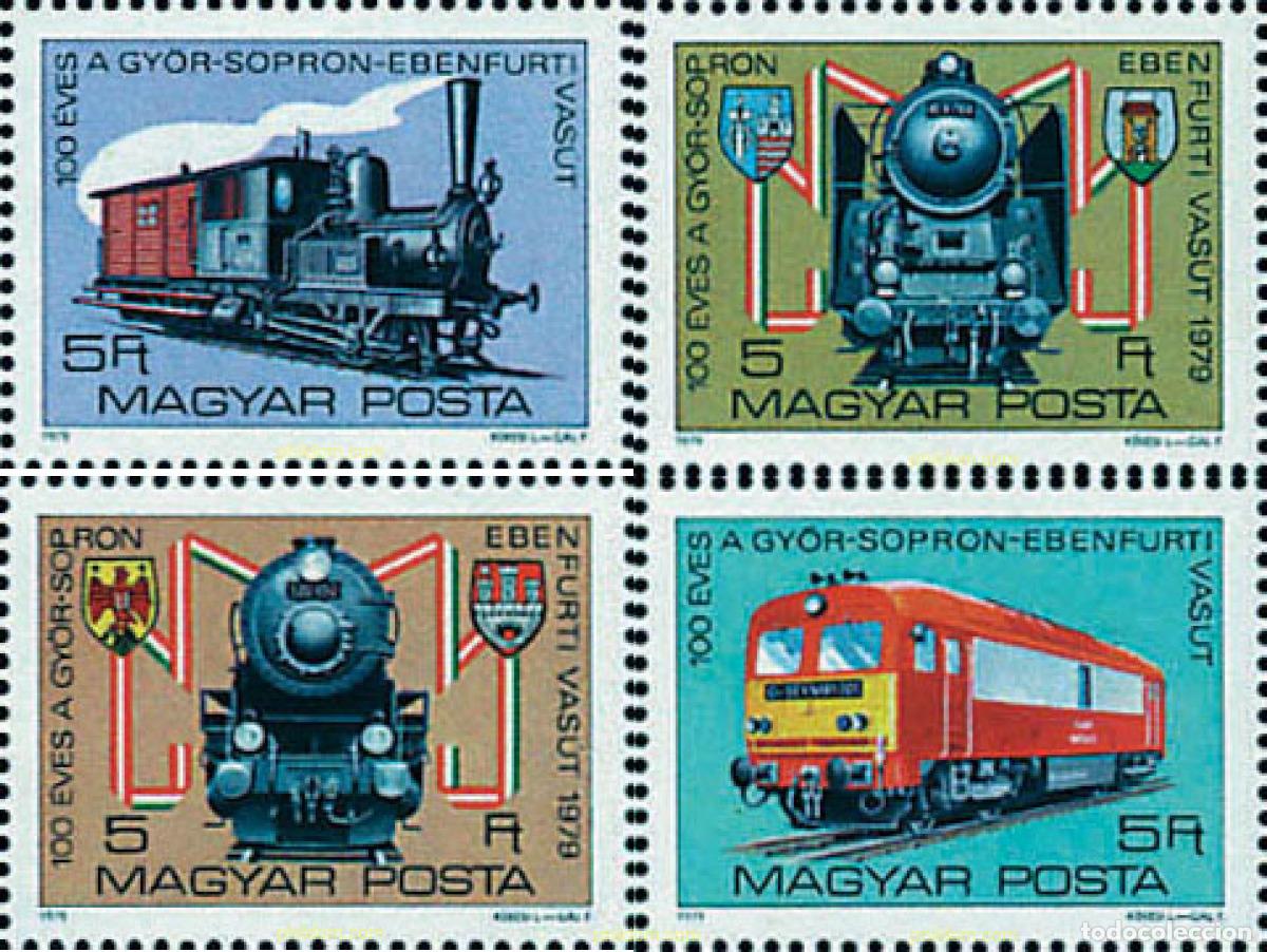 Sellos: 116419 MNH HUNGRIA 1979 CENTENARIO DEL FERROCARRIL SOPRON-EBENFURTH