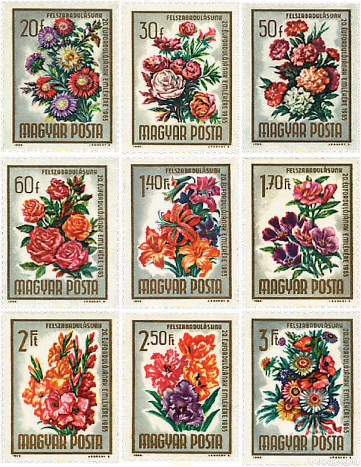 Stamps: 229410 MNH HUNGRIA 1965 20 ANIVERSARIO DE LA LIBERACION. FLORES
