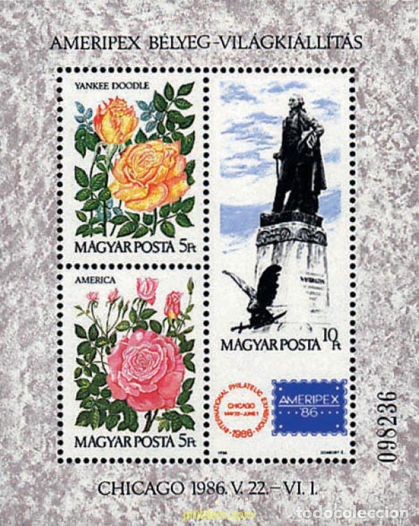 Timbres: 116484 MNH HUNGRIA 1986 AMERIPEX 86. EXPOSICION FILATELICA INTERNACIONAL