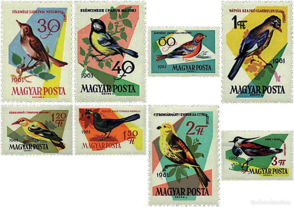 Sellos: 63957 MNH HUNGRIA 1961 PAJAROS DE LOS BOSQUES Y LOS CAMPOS
