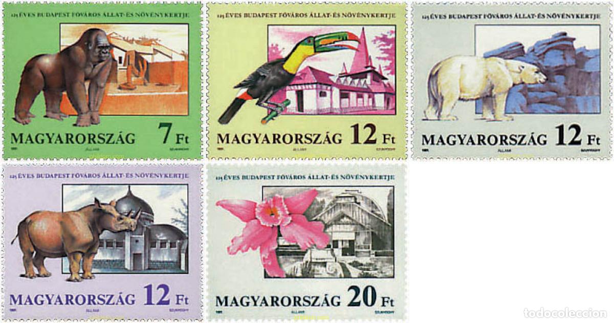 Sellos: 89650 MNH HUNGRIA 1991 125 ANIVERSARIO DEL JARDIN ZOOLOGICO Y BOTANICO DE BUDAPEST