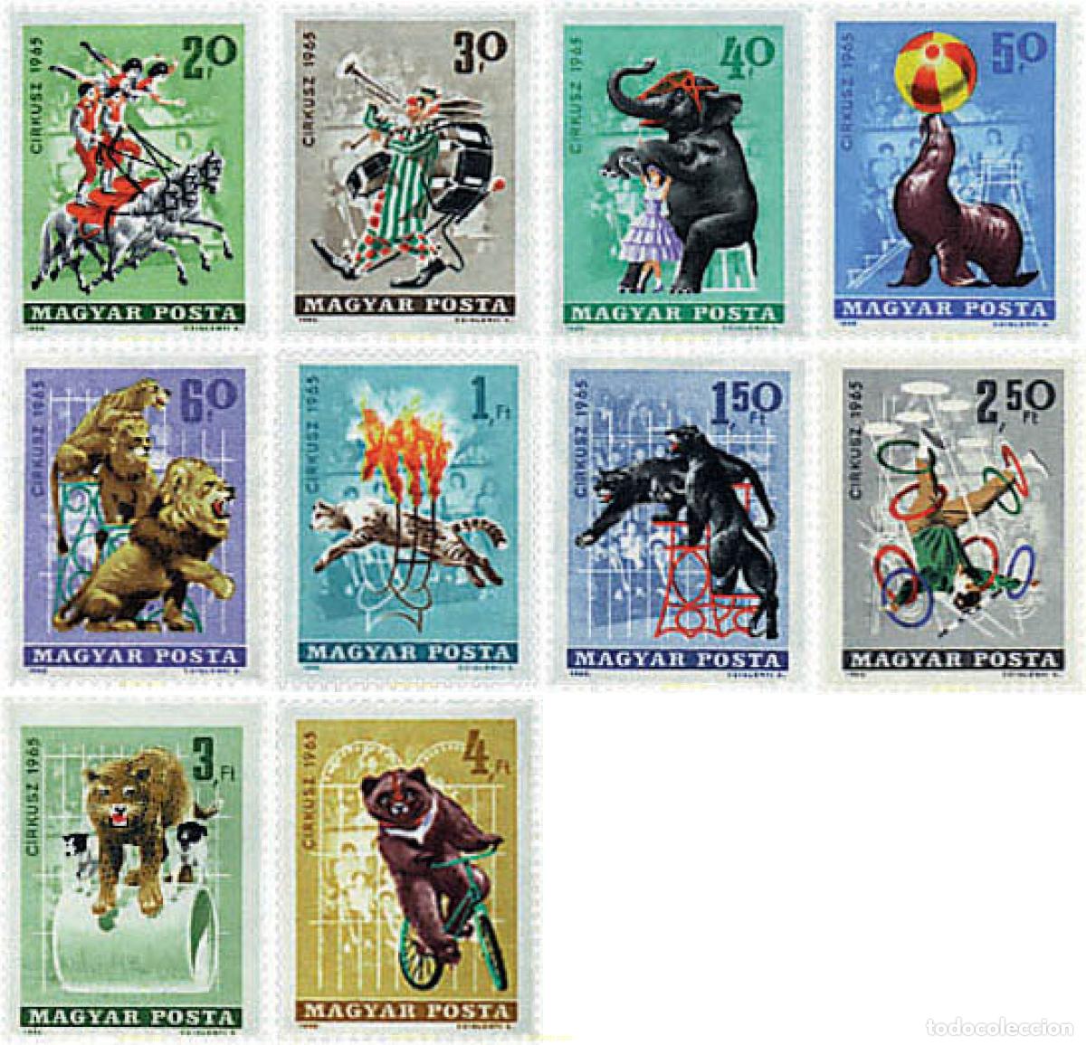 Sellos: 64015 MNH HUNGRIA 1965 ANIMALES EN EL CIRCO