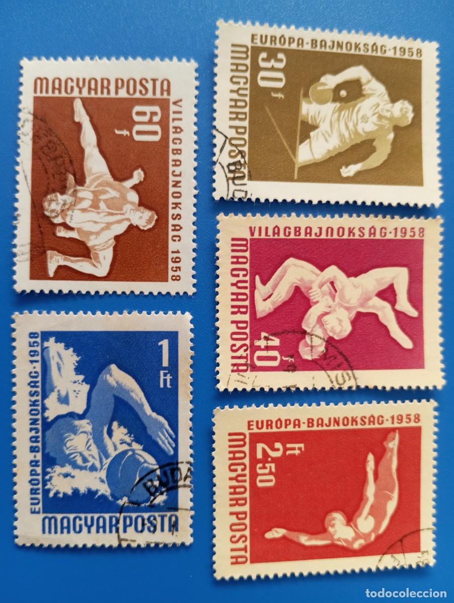 Sellos: HUNGR&Iacute;A, 1958, CAMPEONATO EUROPEO DE DEPORTES, YT 1258/62