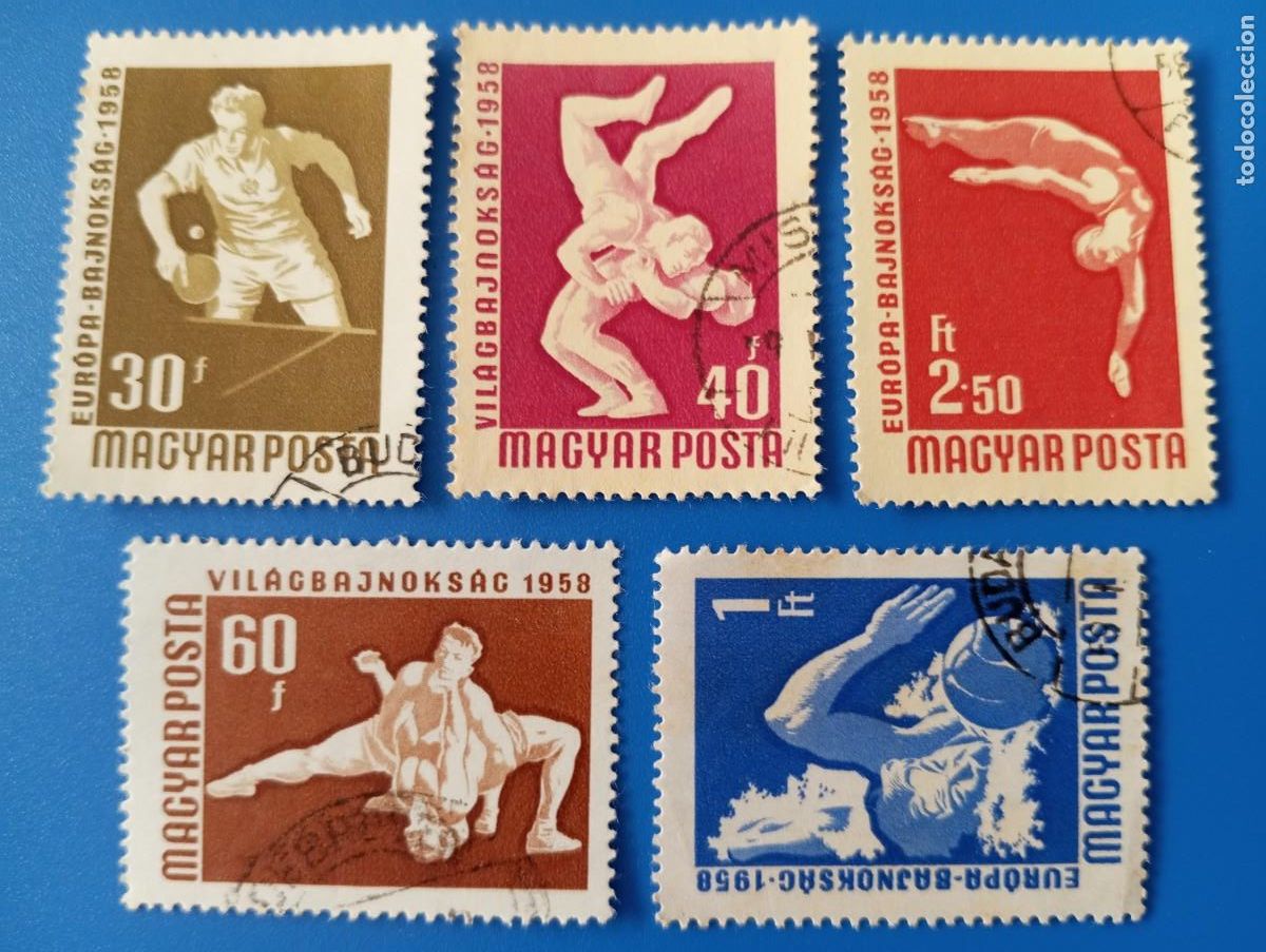 Briefmarken: HUNGR&Iacute;A, 1958, CAMPEONATO EUROPEO DE DEPORTES, YT 1258/62