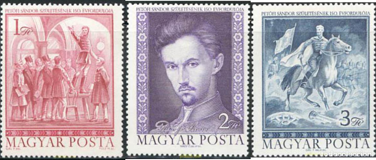 Sellos: 64079 MNH HUNGRIA 1972 150 ANIVERSARIO DEL NACIMIENTO DEL POETA SANDOR PETOFI