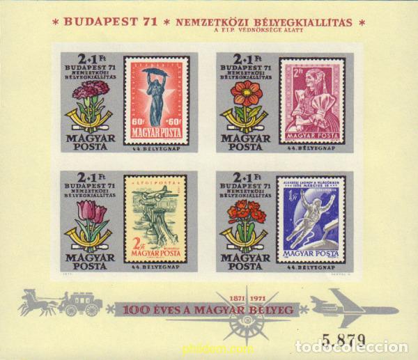 Sellos: 19671 MNH HUNGRIA 1971 BUDAPEST 71. EXPOSICION FILATELICA INTERNACIONAL. CENTENARIO DEL SELLO HUNGA