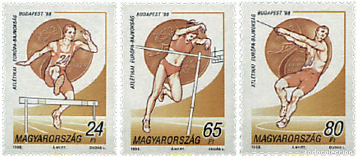 Stamps: 64366 MNH HUNGRIA 1998 CAMPEONATO EUROPEO DE ATLETISMO EN BUDAPEST