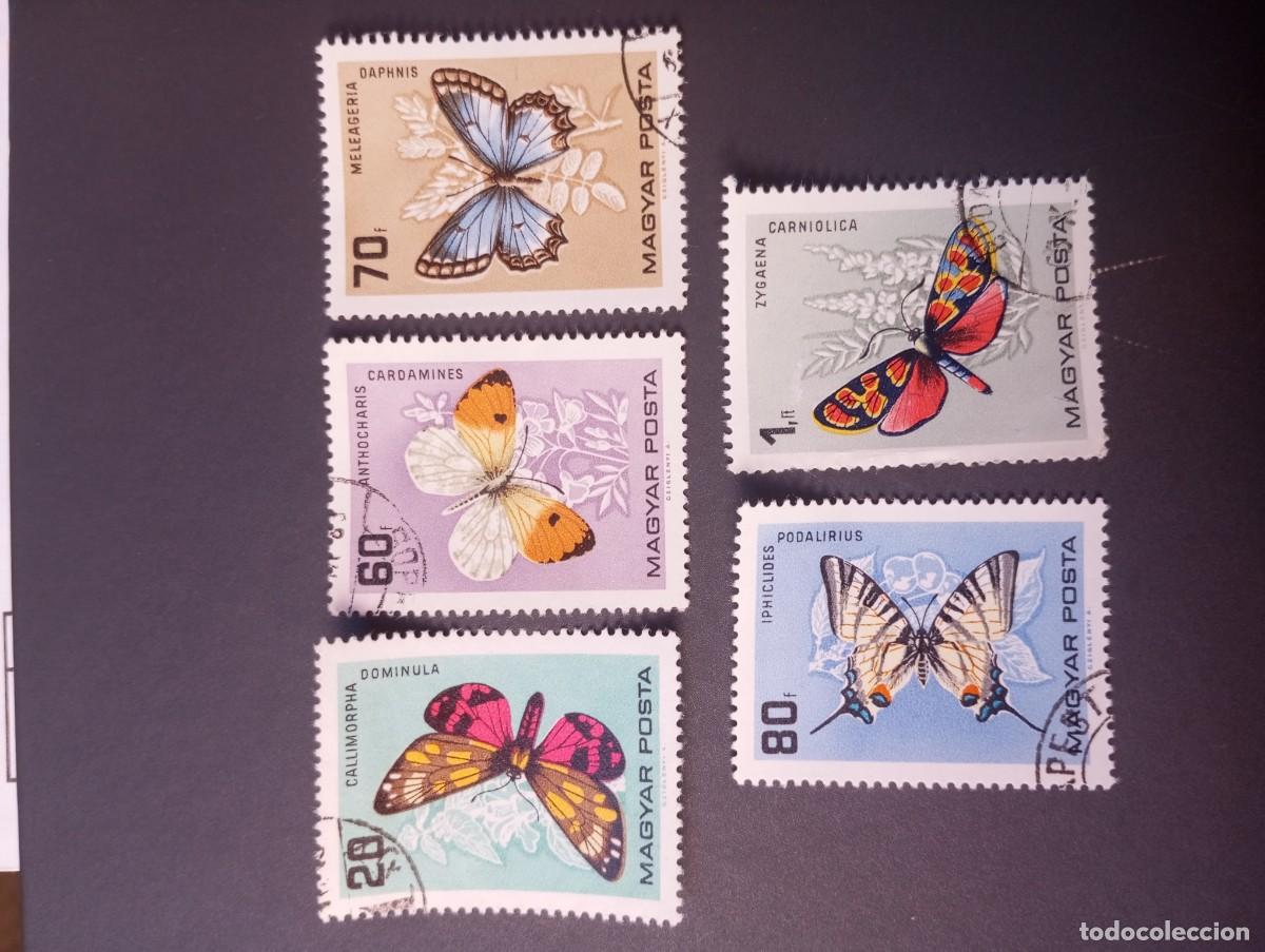 Sellos: HUNGR&Iacute;A, 1966, MARIPOSAS, YT 1790/94