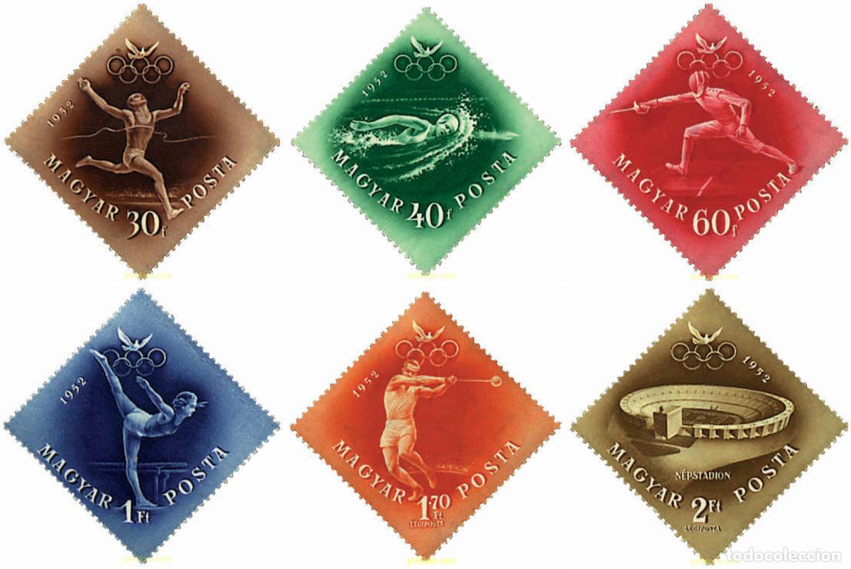 Stamps: 70908 MNH HUNGRIA 1952 15 JUEGOS OLIMPICOS VERANO HELSINKI 1952