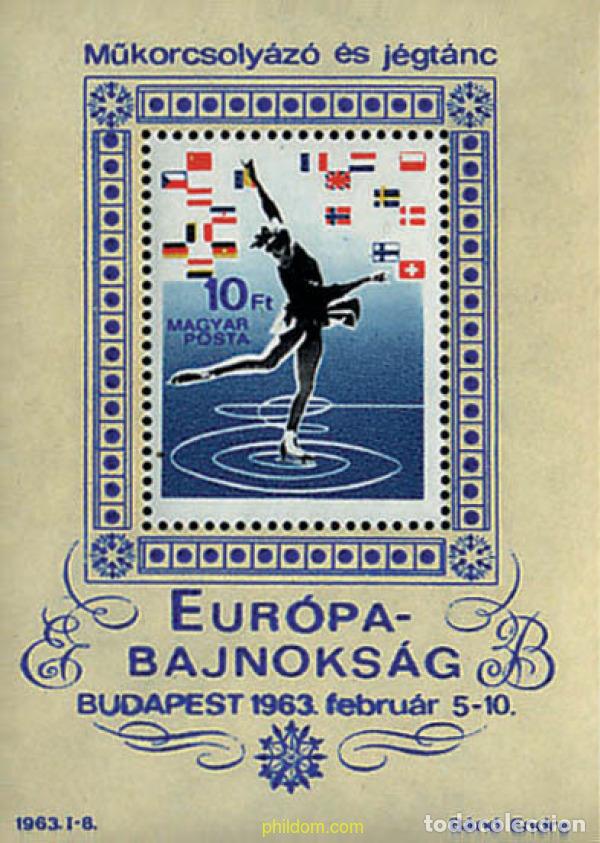Stamps: 63995 MNH HUNGRIA 1963 CAMPEONATOS DE EUROPA DE PATINAJE ARTISTICO EN BUDAPEST