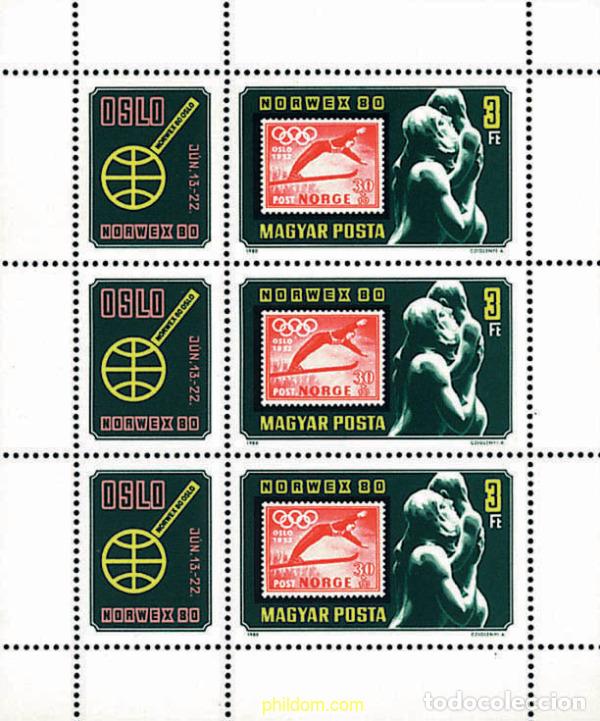 Selos: 9241 MNH HUNGRIA 1980 NORWEX 80. EXPSICION FILATELICA INTERNACIONAL