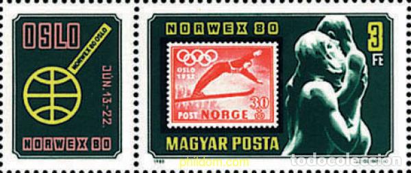 Selos: 70956 MNH HUNGRIA 1980 NORWEX 80. EXPSICION FILATELICA INTERNACIONAL