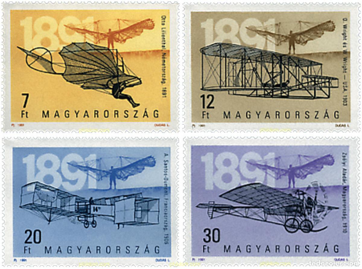 Sellos: 64329 MNH HUNGRIA 1991 PIONEROS DE LA AVIACION