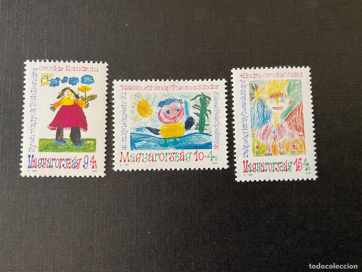 Sellos: HUNGRIA N&ordm; YVERT 3372/4*** A&Ntilde;O 1992. PRO JUVENTUD. DIBUJOS INFANTILES