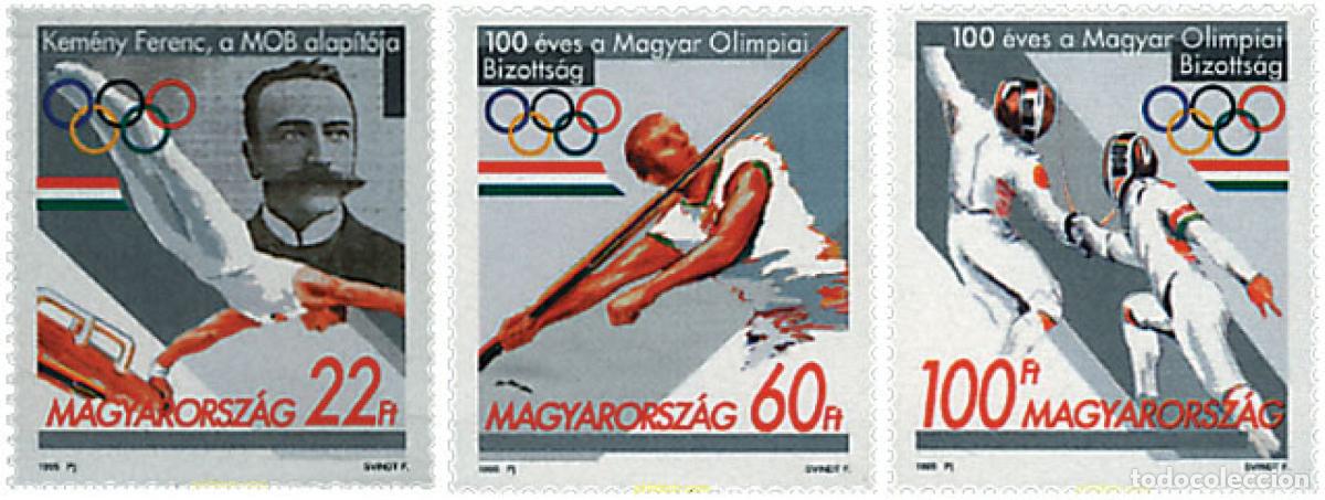 Sellos: 64347 MNH HUNGRIA 1995 CENTENARIO DEL COMITE OLIMPICO HUNGARO