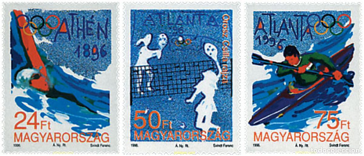 Sellos: 64355 MNH HUNGRIA 1996 26 JUEGOS OLIMPICOS VERANO ATLANTA 1996 - CENTENARIO DE LOS JUEGOS OLIMPICOS