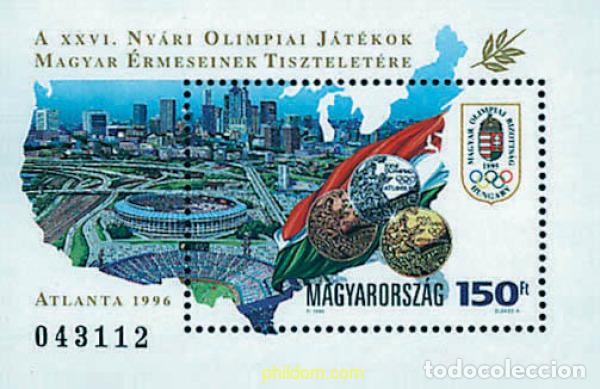 Sellos: 64357 MNH HUNGRIA 1996 26 JUEGOS OLIMPICOS VERANO ATLANTA 1996 - CENTENARIO DE LOS JUEGOS OLIMPICOS