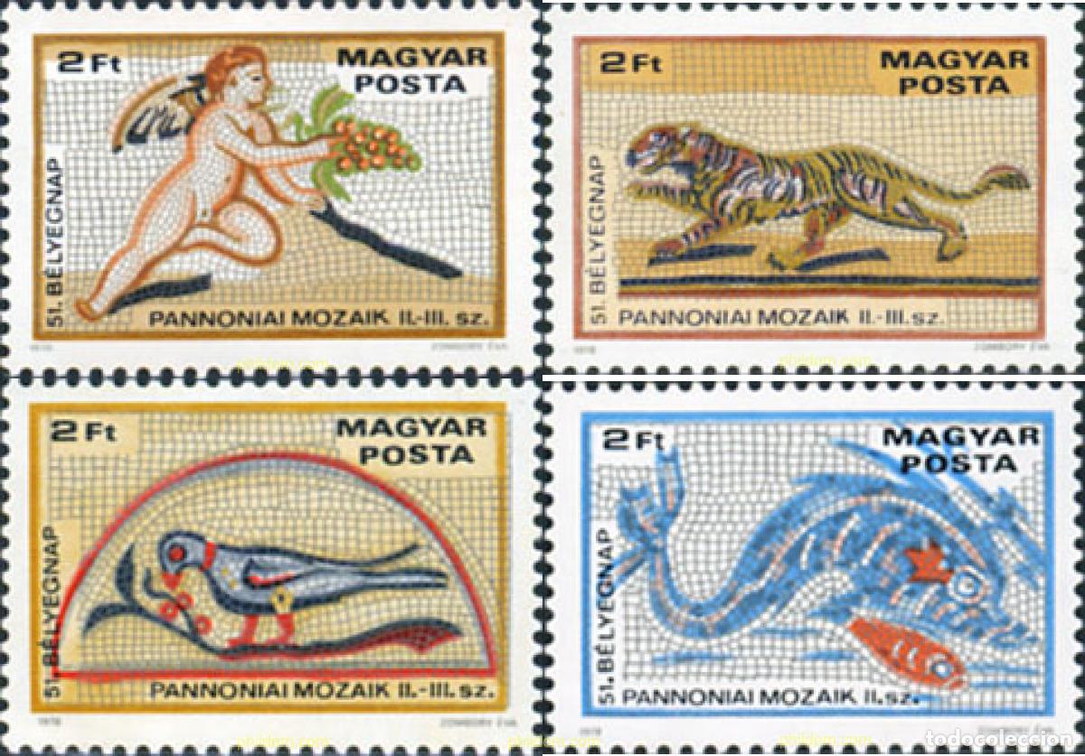 Sellos: 64143 MNH HUNGRIA 1978 DIA DEL SELLO. MOSAICOS