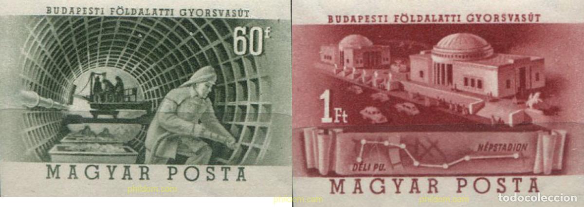 Sellos: 109607 MNH HUNGRIA 1953 5 ANIVERSARIO DEL METRO DE BUDAPEST