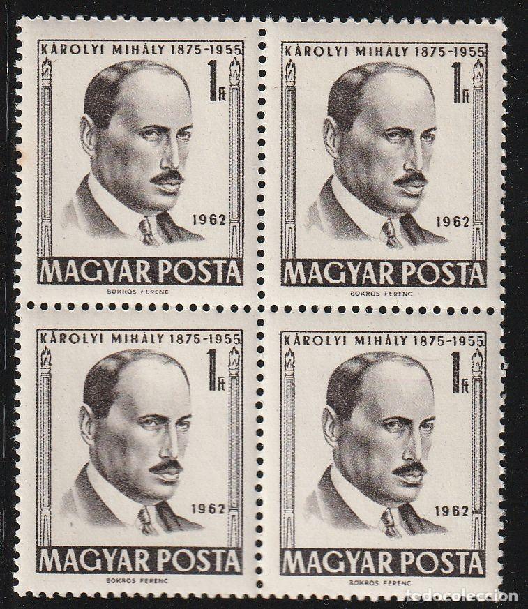 Sellos: Hungria 1962 Scott 1434 Sello ** B4 Personajes Mih&aacute;ly K&aacute;rolyi (1875-1955) politician Michel 1816A
