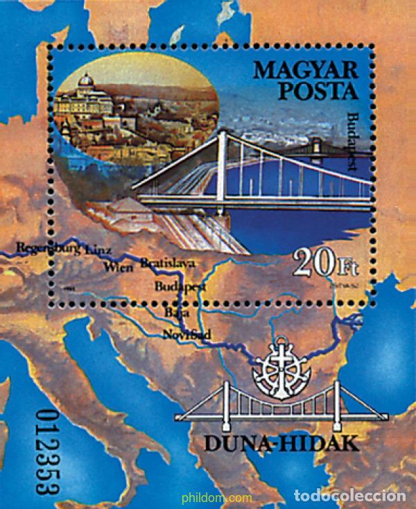 Sellos: 55213 MNH HUNGRIA 1985 PUENTES SOBRE EL DANUBIO
