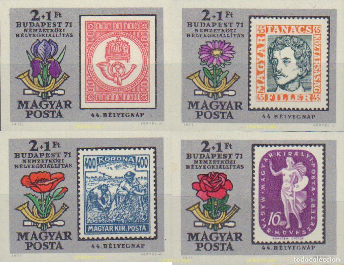 Sellos: 15587 MNH HUNGRIA 1971 BUDAPEST 71. EXPOSICION FILATELICA INTERNACIONAL. CENTENARIO DEL SELLO HUNGA