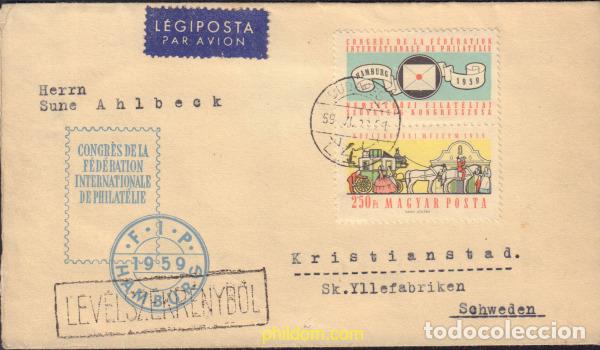 Stamps: 540904 MNH HUNGRIA 1959 CONGRESO DE LA FEDERACION INTERNACIONAL DE FILATELIA EN HAMBURGO