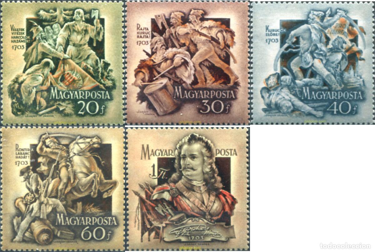 Briefmarken: 63914 MNH HUNGRIA 1953 250 ANIVERSARIO DE LA LUCHA POR LA LIBERACION POR EL PRINCIPE RAKOCZI II