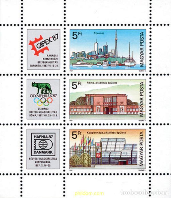 Sellos: 64273 MNH HUNGRIA 1987 EXPOSICIONES FILATELICAS