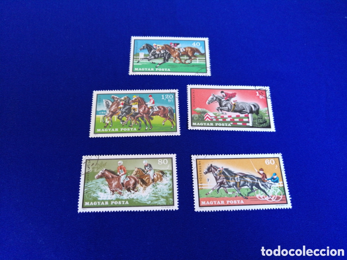 Sellos: MAGYAR POSTA - HUNGR&Iacute;A LOTE HIPICA - CABALLOS
