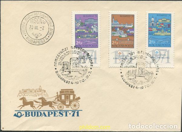 Timbres: 391046 MNH HUNGRIA 1970 BUDAPEST 71. EXPOSICION FILATELICA INTERNACIONAL. CENTENARIO DEL SELLO HUNG