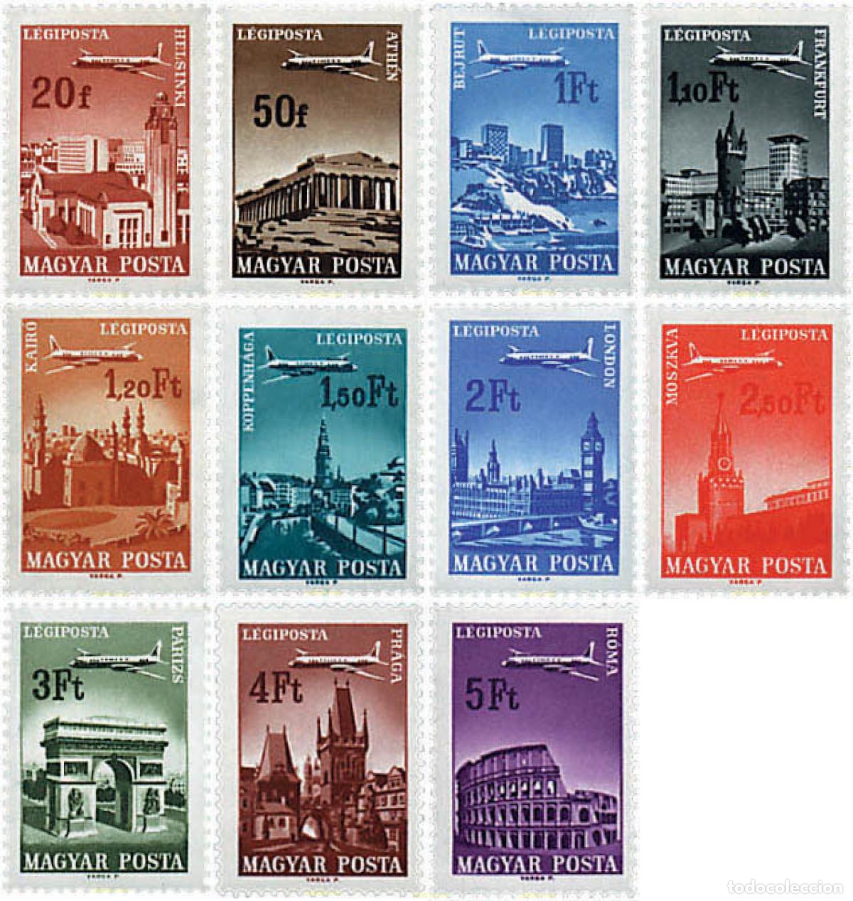 Timbres: 60444 MNH HUNGRIA 1966 AVIONES SOBREVOLANDO PAISAJES