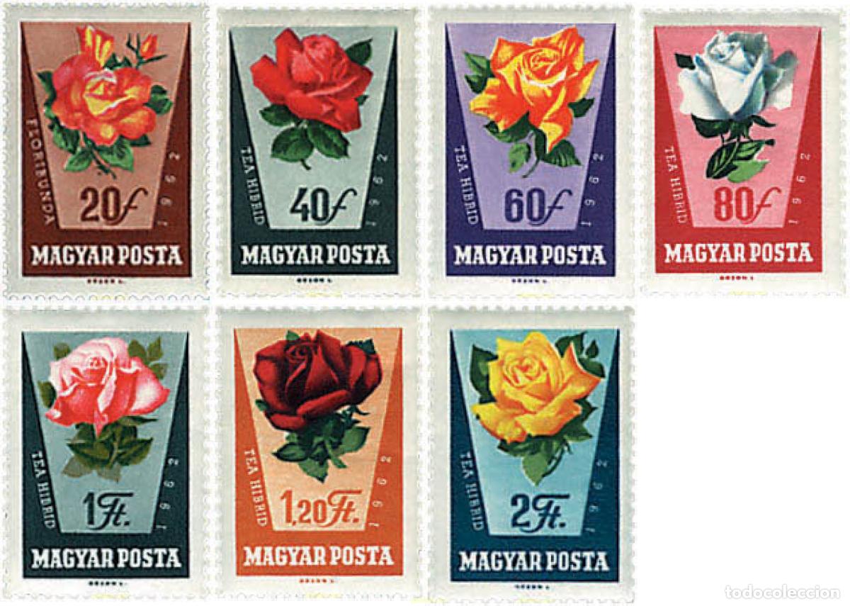 Timbres: 89694 HINGED HUNGRIA 1962 ROSAS