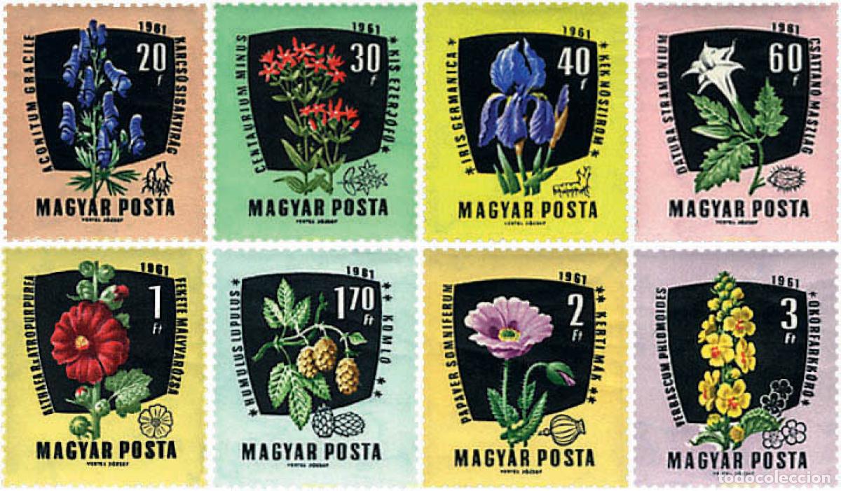 Stamps: 229406 MNH HUNGRIA 1961 PLANTAS MEDICINALES