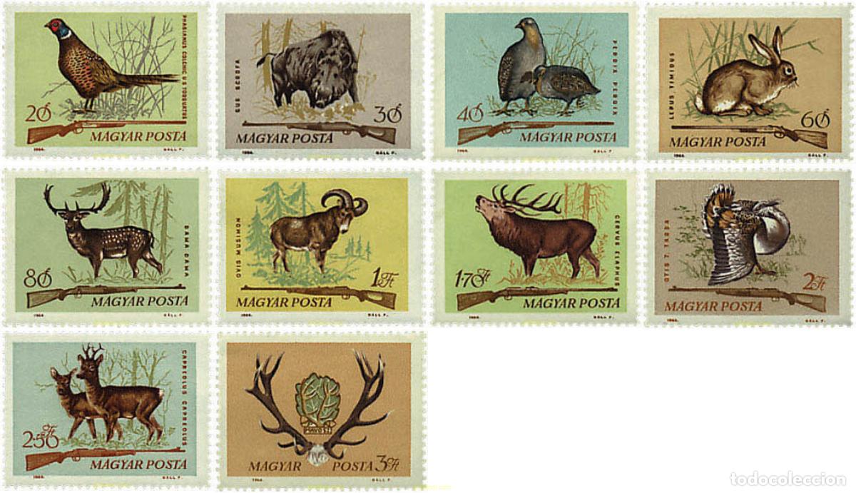 Stamps: 31359 MNH HUNGRIA 1964 ANIMALES DE CAZA