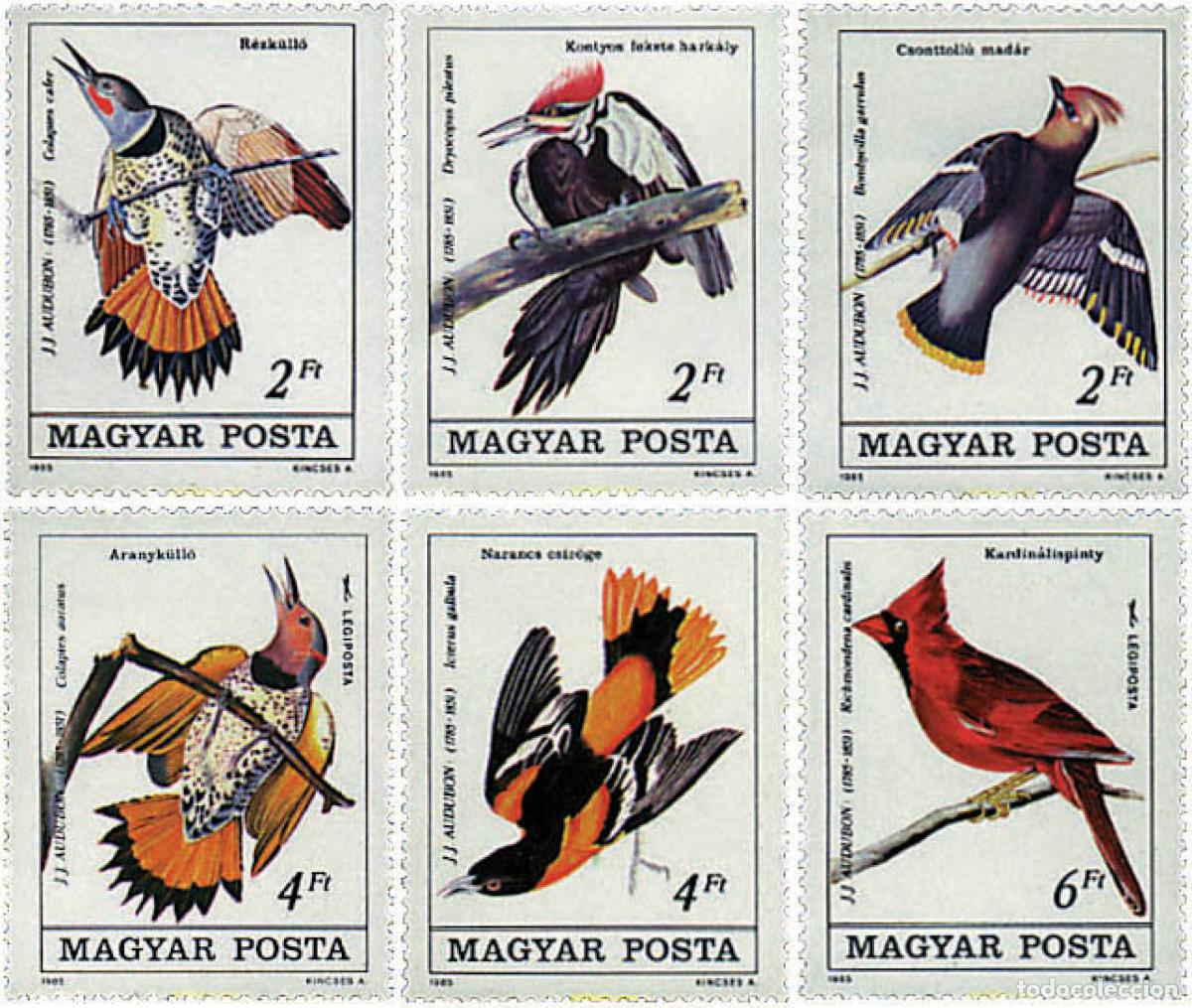 Sellos: 64221 MNH HUNGRIA 1985 BICENTENARIO DEL NACIMIENTO DEL ORNITOLOGO J.J. AUDUBON