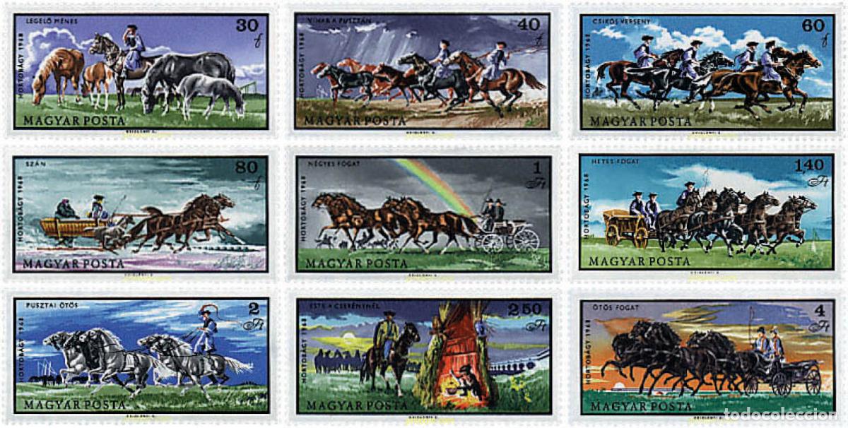 Sellos: 64054 MNH HUNGRIA 1968 CRIA DE CABALLOS EN LA ESTEPA HUNGARA