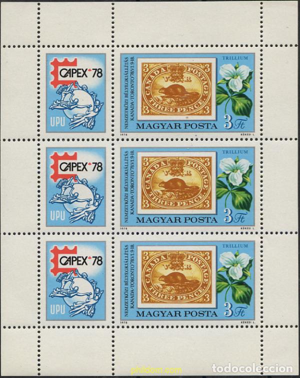Sellos: 116405 MNH HUNGRIA 1978 CAPEX 78. EXPOSICION INTERNACIONAL EN TORONTO