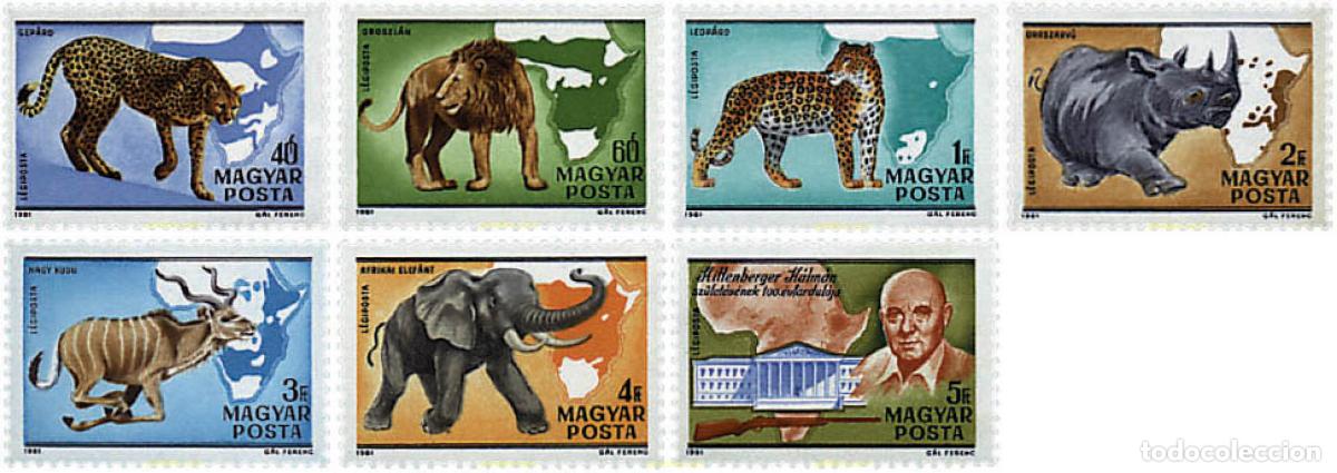 Sellos: 64178 MNH HUNGRIA 1981 CENTENARIO DEL NACIMIENTO DE K. KITTENBERG. FAUNA