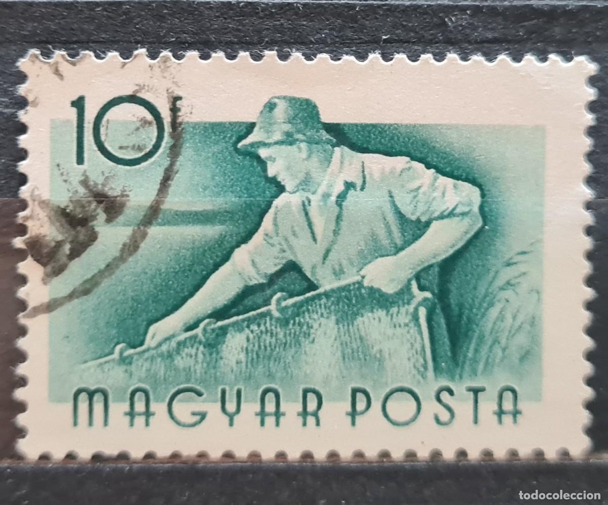 Selos: Sello usado de Hungr&iacute;a 1955. Oficios: pescador