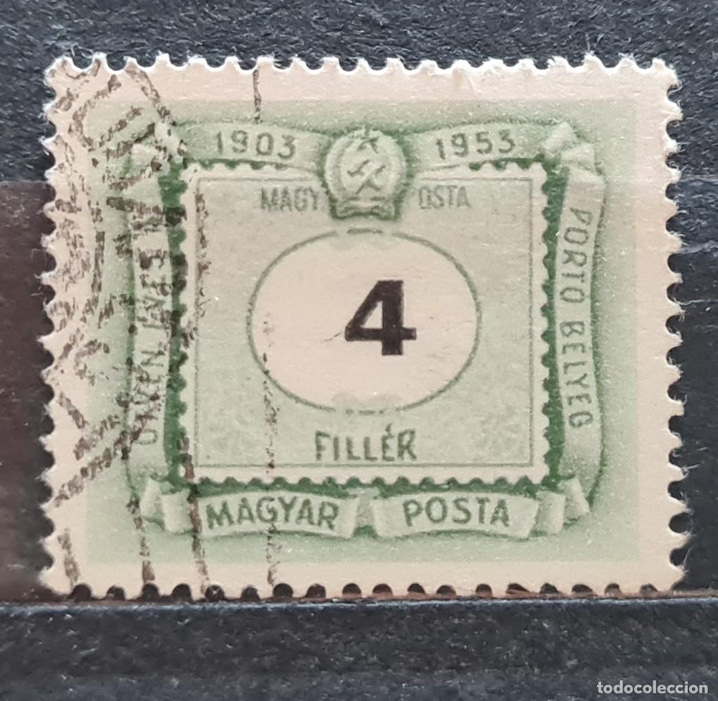 Timbres: Sello tasa usado de Hungr&iacute;a 1953: cincuentenario del sello tasa h&uacute;ngaro