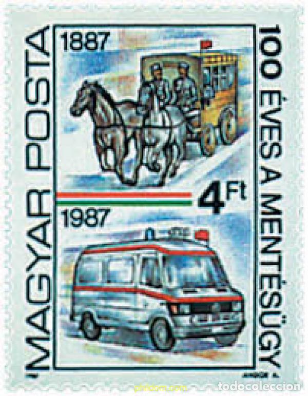 Sellos: 45893 MNH HUNGRIA 1987 CENTENARIO DE LA SOCIEDAD DE PRIMEROS AUXILIOS
