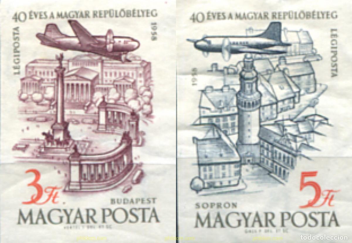 Timbres: 325319 MNH HUNGRIA 1958 40 ANIVERSARIO DEL SELLO AEREO EN HUNGRIA